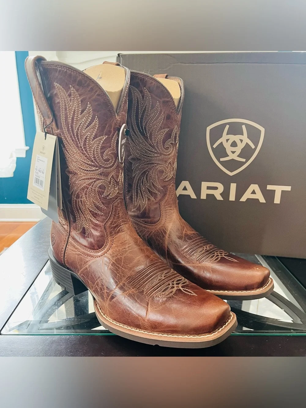 ARIAT MEN'S Sport Narrow Cutter Toe Cowboy Boot Dark Tan 10063959